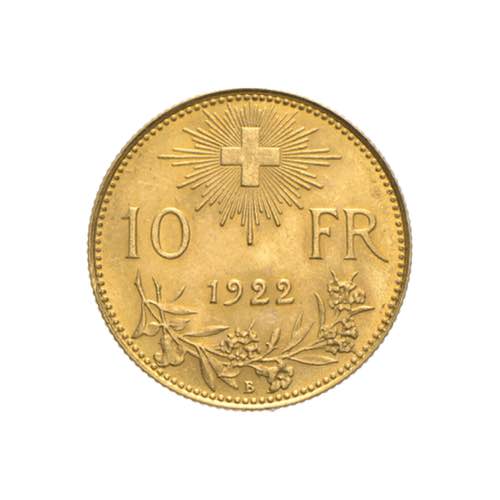Svizzera - 10 franchi Vreneli 1922 ... 