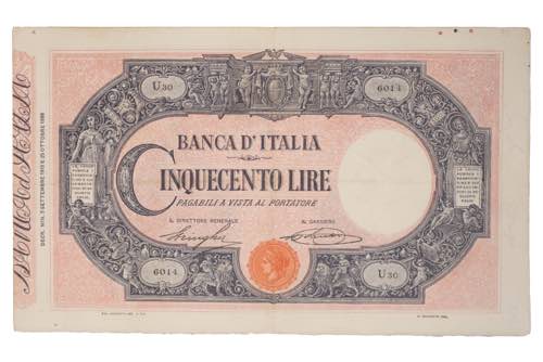 Banca dItalia - 500 lire matrice ... 