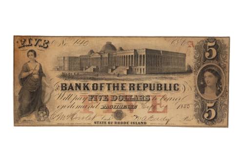 Bank of the Republic- 5 dollars 4 ... 