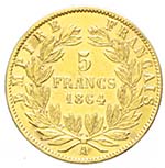 Francia - 5 franchi 1864 Av. 5 franchi 1864 ... 