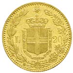 Umberto I 1878-1900 - 20 lire  1893 Roma Av. ... 