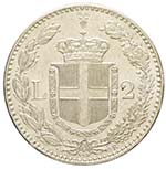 Umberto I 1878-1900 - 2 lire 1887 Roma Ag. 2 ... 