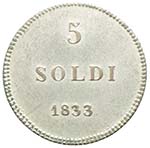 Lucca. 5 soldi 1833, ... 