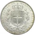 Carlo Alberto - 5 lire 1845 Genova P in ... 
