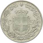 Umberto I - 50 centesimi 1889 Roma Ag. 50 ... 