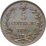 Umberto I - 5 centesimi 1895 Roma Cu. 5 ... 