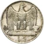 Vittorio Emanuele III - 5 lire 1933 Roma Ag. ... 