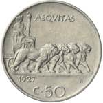Vittorio Emanuele III - 50 centesimi 1927 ... 