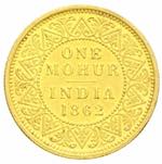 India - mohur 1862 Calcutta Av. Mohur oro ... 