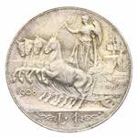 Vittorio Emanuele III - 1 lira 1908 Roma Ag. ... 