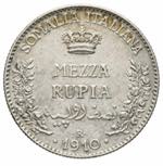 Vittorio Emanuele III - Mezza rupia 1910 ... 