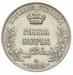 Vittorio Emanuele III - Mezza rupia 1915 ... 