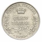 Vittorio Emanuele III - Quarto di rupia 1910 ... 