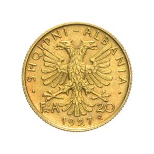 Albania - Amet Zogu - 20 franga ari 1927 - ... 