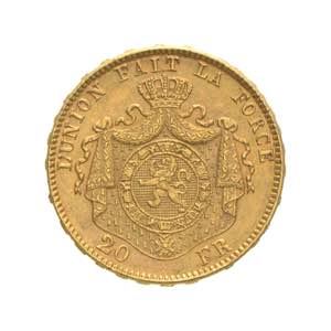 Belgio - Leopoldo II - 20 franchi 1882 Av. ... 
