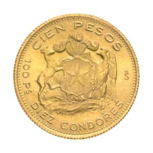 Cile - 100 pesos 1961 Av. 100 pesos oro 1961 ... 