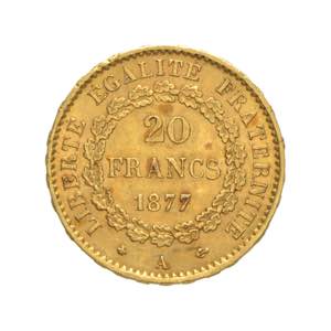 Francia - Terza Repubblica - 20 franchi 1877 ... 