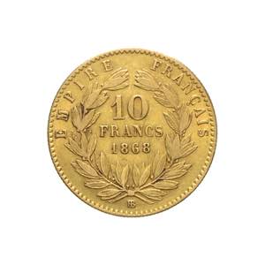 Francia - Napoleone III - 10 franchi 1868 - ... 