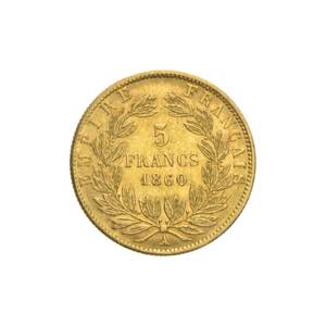 Francia - Napoleone III - 5 franchi 1860 - ... 
