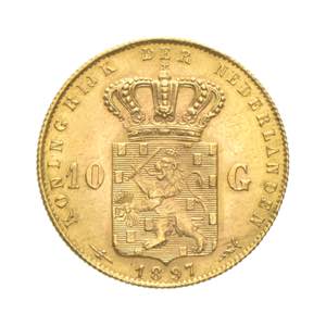 Olanda - Guglielmina I - 10 gulden 1897 Av. ... 