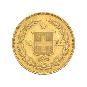 Svizzera - 20 franchi 1893 Av. 20 franchi ... 