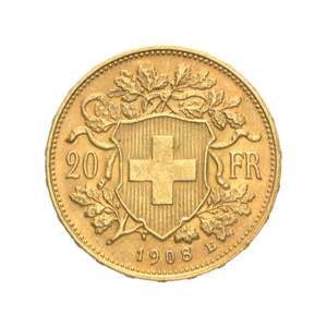 Svizzera - 20 franchi Vreneli 1908 Av. 20 ... 