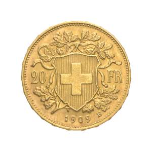 Svizzera - 20 franchi Vreneli 1909 Av. 20 ... 