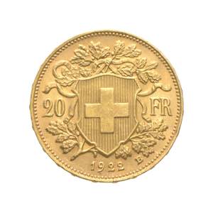 Svizzera - 20 franchi vreneli 1922 Av. 20 ... 
