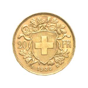 Svizzera - 20 franchi Vreneli 1935 Av. 20 ... 