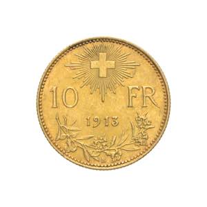 Svizzera - 10 franchi Vreneli 1913 Av. 10 ... 