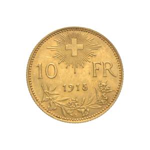 Svizzera - 10 franchi Vreneli 1915 Av. 10 ... 
