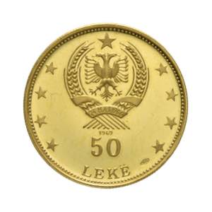 Albania - 50 lek1969 Av. 50 lek oro 1969 ... 
