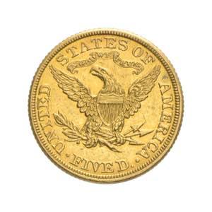 Stati Uniti - 5 dollari Liberty 1882  Av. 5 ... 