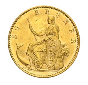Danimarca - 20 korone 1873 Av. 20 korone oro ... 