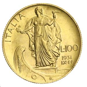 Vittorio Emanuele III - 100 lire 1931 anno ... 