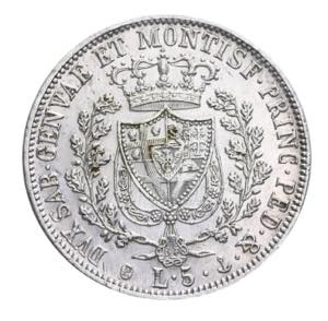 Carlo Felice - 5 lire 1828 Genova Ag. 5 lire ... 
