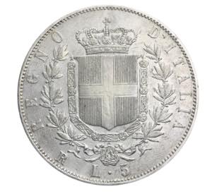 Vittorio Emanuele II - 5 lire 1873 Roma Ag. ... 