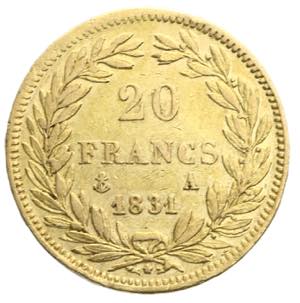 Francia - Filippo I - 20 franchi 1831 av. 20 ... 