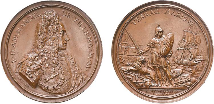 Medalhas - Cobre - 1725 - Dedicada ... 