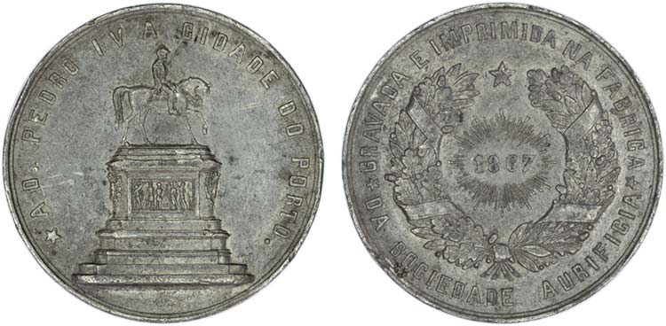 Medalhas - Estanho - 1867 - D. ... 