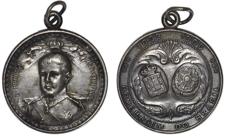Medalhas - Prata - 1908 - Dedicada ... 