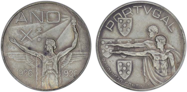 Medals - Silver - 1936 - X Ano, A ... 