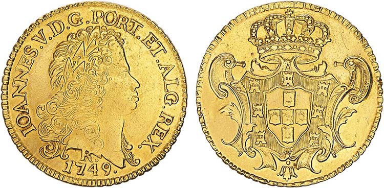 D. João V - Ouro - Peça 1749 R, ... 