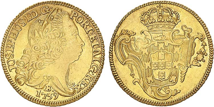 D. José I - Ouro - Peça 1759 B, ... 