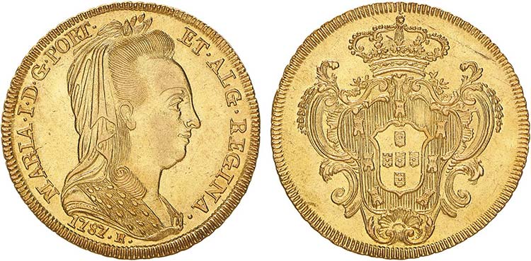 D. Maria I - Ouro - Peça 1787 R, ... 