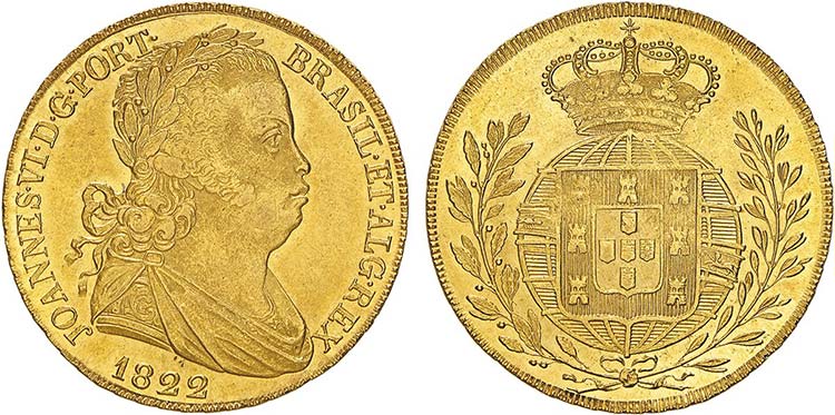 D. João VI - Ouro - Peça 1822, ... 