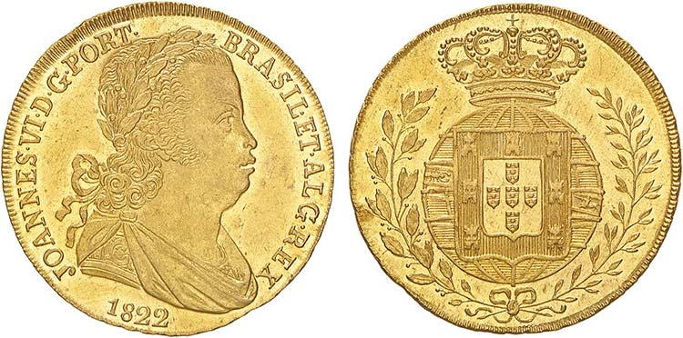 D. João VI - Ouro - Peça 1822, ... 