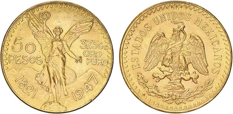 México - Ouro - 50 Pesos 1947, ... 
