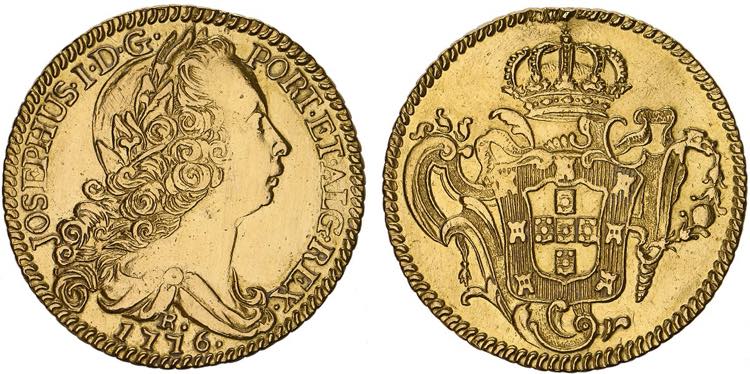 D. José I - Ouro - Peça 1776 R; ... 