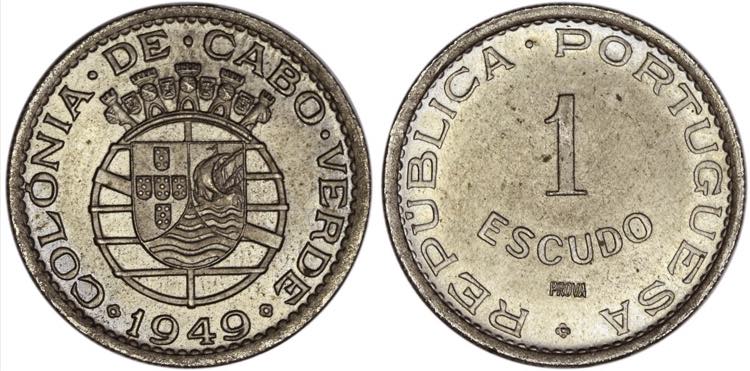 Cabo Verde - Republic - 1$00 1949; ... 